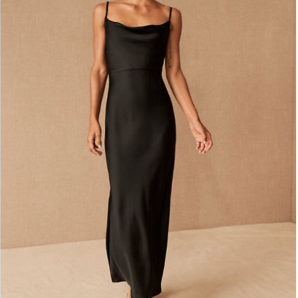 Cali Satin Charmeuse Midi Dress from BHLDN size 10.